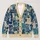 Blue And Cream Vintage Newspaper Collage For Everyday Creative Layering Style All-over Print Knitted Cardigan - 1