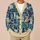 Blue And Cream Vintage Newspaper Collage For Everyday Creative Layering Style All-over Print Knitted Cardigan - 6