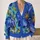 Blue Violet Botanical Blooms for Colorful Everyday Layering and Garden Style All-over Print Knitted Cardigan - 2