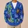 Blue Violet Botanical Blooms for Colorful Everyday Layering and Garden Style All-over Print Knitted Cardigan - 6