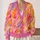 Vibrant Pink Yellow Abstract Brushstrokes for Autumn Weekend Layering Women All-over Print Knitted Cardigan - 2