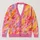 Vibrant Pink Yellow Abstract Brushstrokes for Autumn Weekend Layering Women All-over Print Knitted Cardigan - 1
