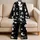 Moonlit Cat Night Sky Outfit for Cozy Sleepovers and Relaxed Evening Wear at Home Satin Pajamas Set - 5