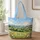 Rolling Green Hills and Wildflowers for Cottagecore Getaways and Nature-Loving Women Quilted Tote Bag - 1