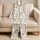 Cute Black Cat Face and Heart Repeat for Cozy Bedtime, Lounging, and Cat Lover Gifts Satin Pajamas Set - 5