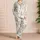 Cute Black Cat Face and Heart Repeat for Cozy Bedtime, Lounging, and Cat Lover Gifts Satin Pajamas Set - 4
