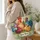 Colorful Chicken Family for Farm Market Days and Cheerful Country Living Gift Idea Quilted Tote Bag - 3