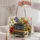 Colorful Floral Book Stack for Reading Nooks, Library Days, and Book Club Gifts Quilted Tote Bag - 5