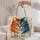 Split-Tone Orange and Blue Cat Face for Everyday Errands and Cat Mom Gifting Quilted Tote Bag - 5