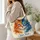 Split-Tone Orange and Blue Cat Face for Everyday Errands and Cat Mom Gifting Quilted Tote Bag - 3