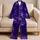 Violet Nebula Vine Motif For Cozy Nights, Sleepovers, And Gift Giving Women Lovers Satin Pajamas Set - 5