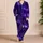 Violet Nebula Vine Motif For Cozy Nights, Sleepovers, And Gift Giving Women Lovers Satin Pajamas Set - 4
