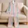 Pastel Rainbow Stripe Sleep Gift for Cozy Nights, Vacation Trips, and Women Moms Satin Pajamas Set - 5