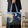 Majestic Blue Dragon at Sunset by Castle Lake for Fantasy Lovers and Daily Adventures Quilted Tote Bag - 4