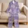 Vintage Lavender Florals for Cozy Spring Evenings, Vacations, and Sweet Gift Giving Satin Pajamas Set - 5