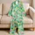 Mint Green Flamingo And Pineapple Resort Lounge For Tropical Vacation Gifts Women Satin Pajamas Set - 5