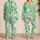 Mint Green Flamingo And Pineapple Resort Lounge For Tropical Vacation Gifts Women Satin Pajamas Set - 2