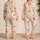 Starfish And Crab Coastal Style For Beach Vacations, Resort Stays, And Summer Lounging Satin Pajamas Set - 2
