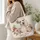 Elegant White Poodle in Vintage Rose Garden for Cottagecore Gift Giving Pet Lovers Quilted Tote Bag - 3