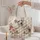 Elegant White Poodle in Vintage Rose Garden for Cottagecore Gift Giving Pet Lovers Quilted Tote Bag - 5