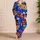 Retro Pop Art Comic Collage Gift for Her, Bold Cobalt Blue Lounge Nights Vibe Style Satin Pajamas Set - 4