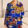 Retro Pop Art Comic Collage Gift for Her, Bold Cobalt Blue Lounge Nights Vibe Style Satin Pajamas Set - 1