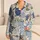 Coastal Turtle Patchwork in Blue and Ivory for Beach Vacations and Cozy Nights for Women Satin Pajamas Set - 1