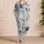 Coastal Turtle Patchwork in Blue and Ivory for Beach Vacations and Cozy Nights for Women Satin Pajamas Set - 4