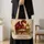 Red Dragon and Library Lantern for Book Lovers, Fantasy Readers, and Cozy Study Days Quilted Tote Bag - 4