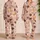Cat And Dog Faces On Blush Pink For Cozy Gift Giving Women Satin Pajamas Set - 2