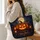 Moonlit Jack-O’-Lantern Garden for Halloween Night and Autumn Outings Quilted Tote Bag - 3