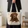 Chocolate Labrador and Snowflakes for Cozy Winter Holiday Gifts for Dog Lovers Quilted Tote Bag - 4