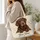 Chocolate Labrador and Snowflakes for Cozy Winter Holiday Gifts for Dog Lovers Quilted Tote Bag - 3