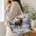 Majestic Moose Beside Snowy Alpine Lake for Cozy Winter Nature Lovers and Cabin Escapes Quilted Tote Bag - 3