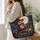 Whimsical Witch Owl Under Autumn Moon for Halloween Parties and Cozy Fall Outings Quilted Tote Bag - 3