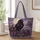 Moonlit Raven, Gothic Roses and Castle for Halloween Night Out Gift Quilted Tote Bag - 1