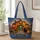 Whimsical Pumpkin Cottage And Black Cat For Cozy Autumn Halloween Gift For Her Lovers Quilted Tote Bag - 1