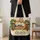 Sleeping Tabby Cat Among Books and Plants for Cozy Reading Nook Gifts for Readers Quilted Tote Bag - 4