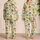 Retro Tropical Palm Tree Beach Holiday Set for Women, Cozy Seaside Getaway Vibes Satin Pajamas Set - 2