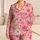 Blush Tropical Florals For Resort Nights And Relaxed At-Home Comfort For Casual Women Satin Pajamas Set - 1