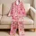 Blush Tropical Florals For Resort Nights And Relaxed At-Home Comfort For Casual Women Satin Pajamas Set - 5