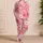 Blush Tropical Florals For Resort Nights And Relaxed At-Home Comfort For Casual Women Satin Pajamas Set - 4