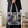 Great Horned Owl and Burgundy Roses for Dark Academia Nature Lovers Quilted Tote Bag - 4