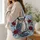 Great Horned Owl and Burgundy Roses for Dark Academia Nature Lovers Quilted Tote Bag - 3