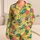 Tropical Fruit And Flower Summer Lounge Gift For Women, Lemon Yellow Cheerful Look Satin Pajamas Set - 1