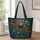 Teal Spider And Copper Botanicals For Gothic Cottagecore Autumn And Halloween Lovers Quilted Tote Bag - 1