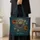 Teal Spider And Copper Botanicals For Gothic Cottagecore Autumn And Halloween Lovers Quilted Tote Bag - 4