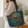 Teal Spider And Copper Botanicals For Gothic Cottagecore Autumn And Halloween Lovers Quilted Tote Bag - 3