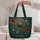 Teal Spider And Copper Botanicals For Gothic Cottagecore Autumn And Halloween Lovers Quilted Tote Bag - 5
