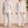 Pink Seashell and Starfish Coastal Resort Style for Beach Days and Summer Getaways Satin Pajamas Set - 2